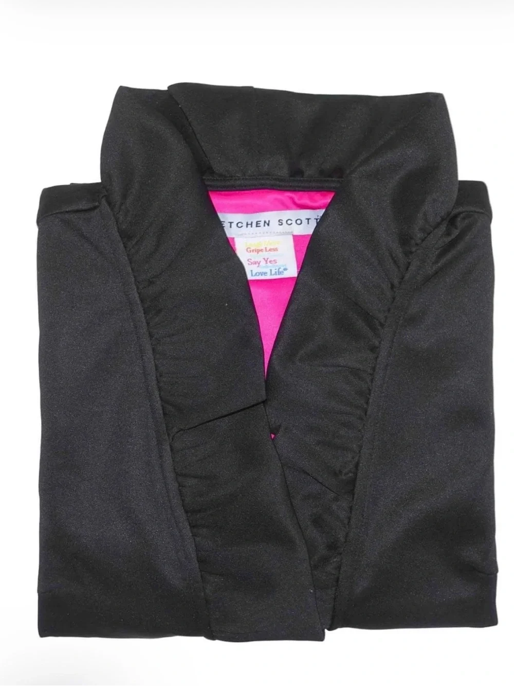 GRETCHEN SCOTT, Jersey Sleeveless Ruffneck Top - Solid Black, Size Large, NWOT - Picture 4 of 12